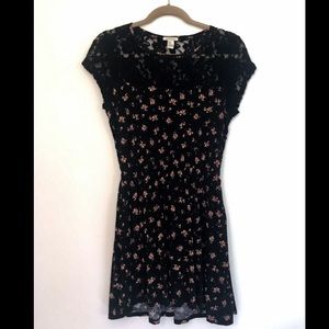 FREE Floral and Lace-Backed Dress